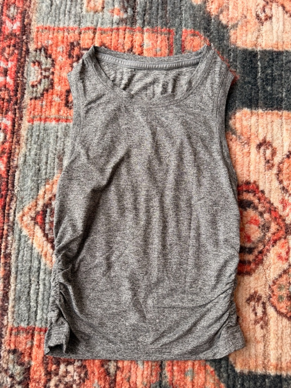 lululemon athletica Gray Heather Cropped Synched Tank Top